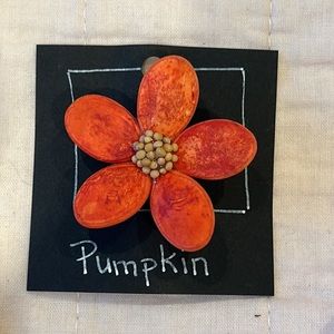 Pumpkin Colored Hand Made Flower Pin